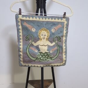 Vintage Mermaid Design Accent Pillow